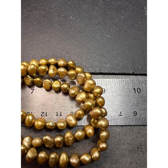 NEW golden green freshwater pearl and sterling silver necklace - Picture 14 of 14